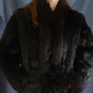 Black Rabbit Fur Jacket